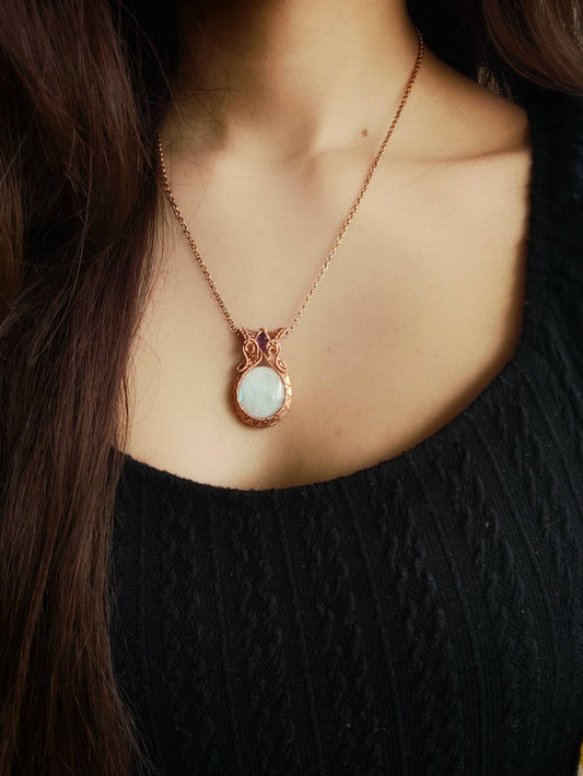 Luna Princess Moonstone Pendant in Copper