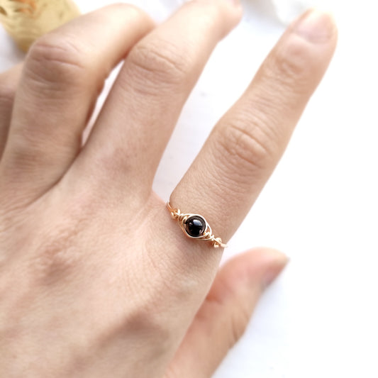 Black Tourmaline Eye Ring