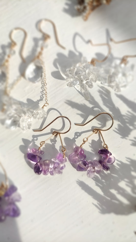 Minimalist Crystal Teardrop Earrings 14K Gold Filled