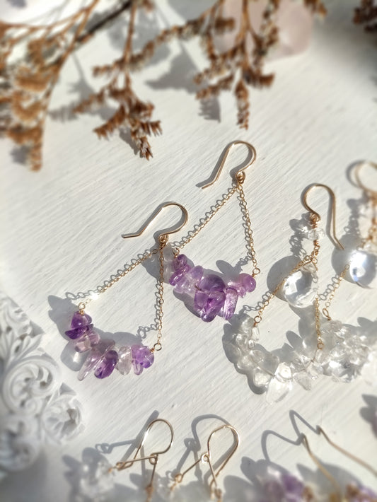 Ametrine Dangle Earrings 14K Gold Filled