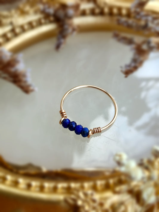 Dainty Raw Lapis Lazuli Ring