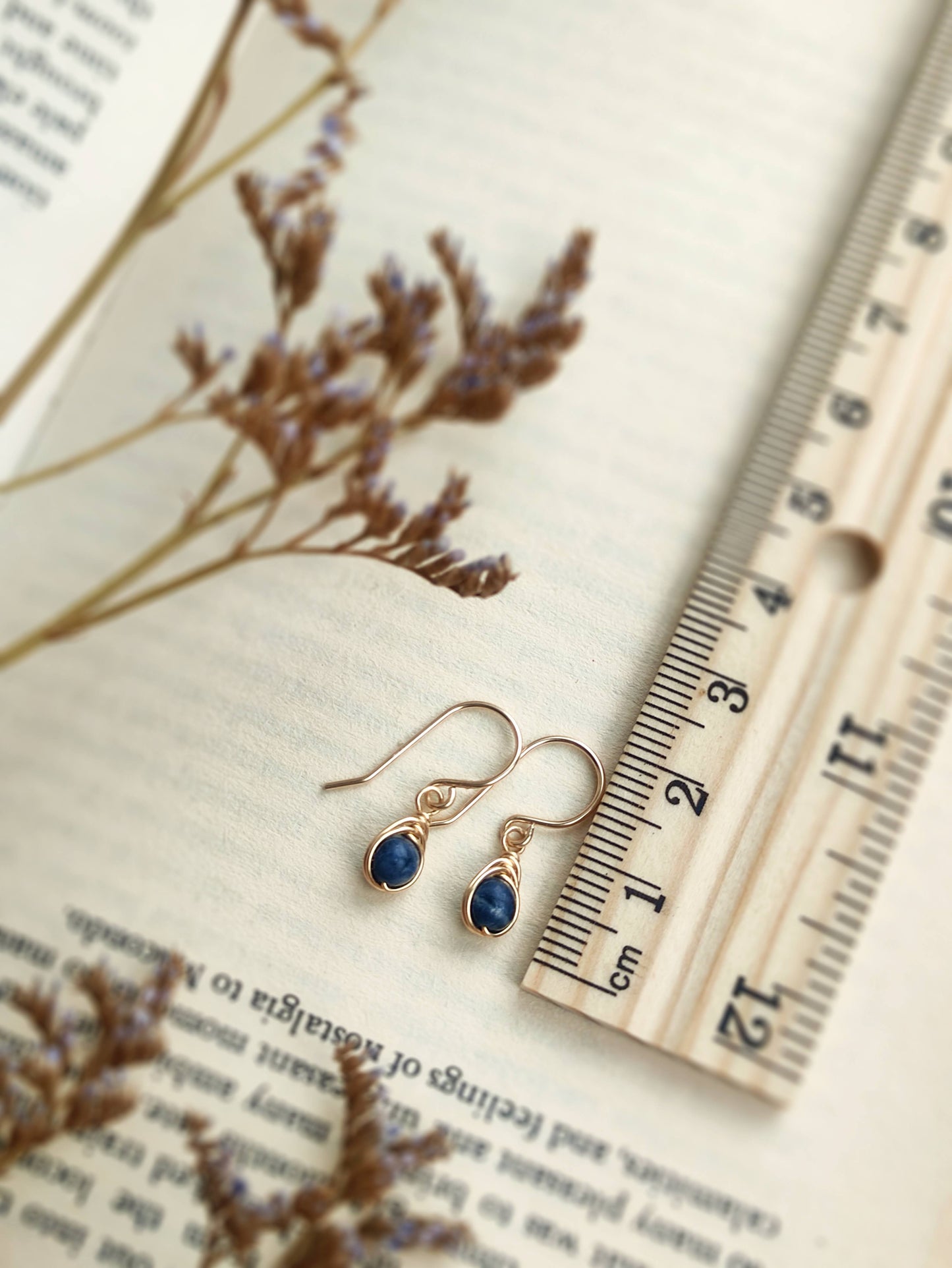 Tiny Sapphire Dangle Earrings