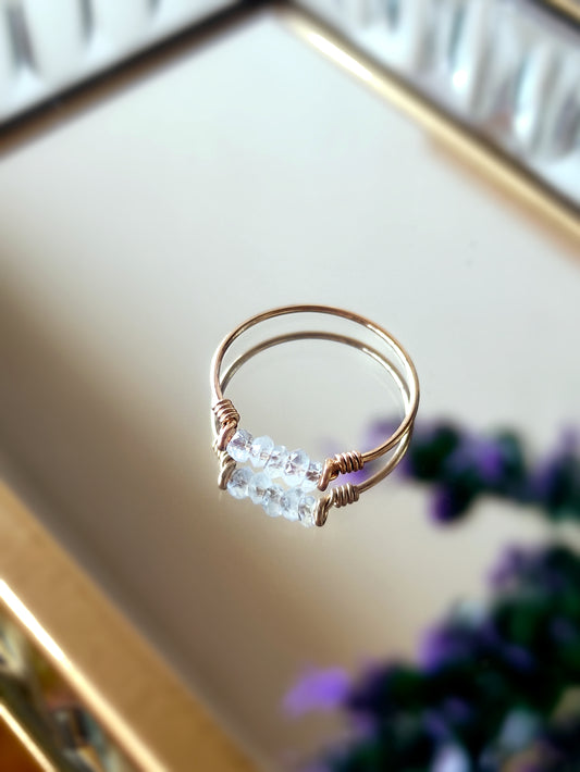 Raw Moonstone Bar Ring