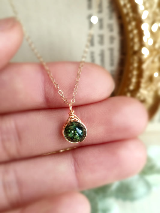 Phantom Quartz Jewelry Set, Necklace and Earrings Set (6mm stone)