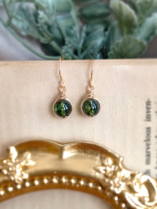 Phantom Quartz Dangle Earrings (6mm)