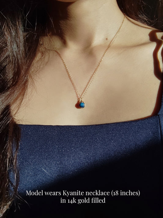 Blue Kyanite Necklace with 6mm stone