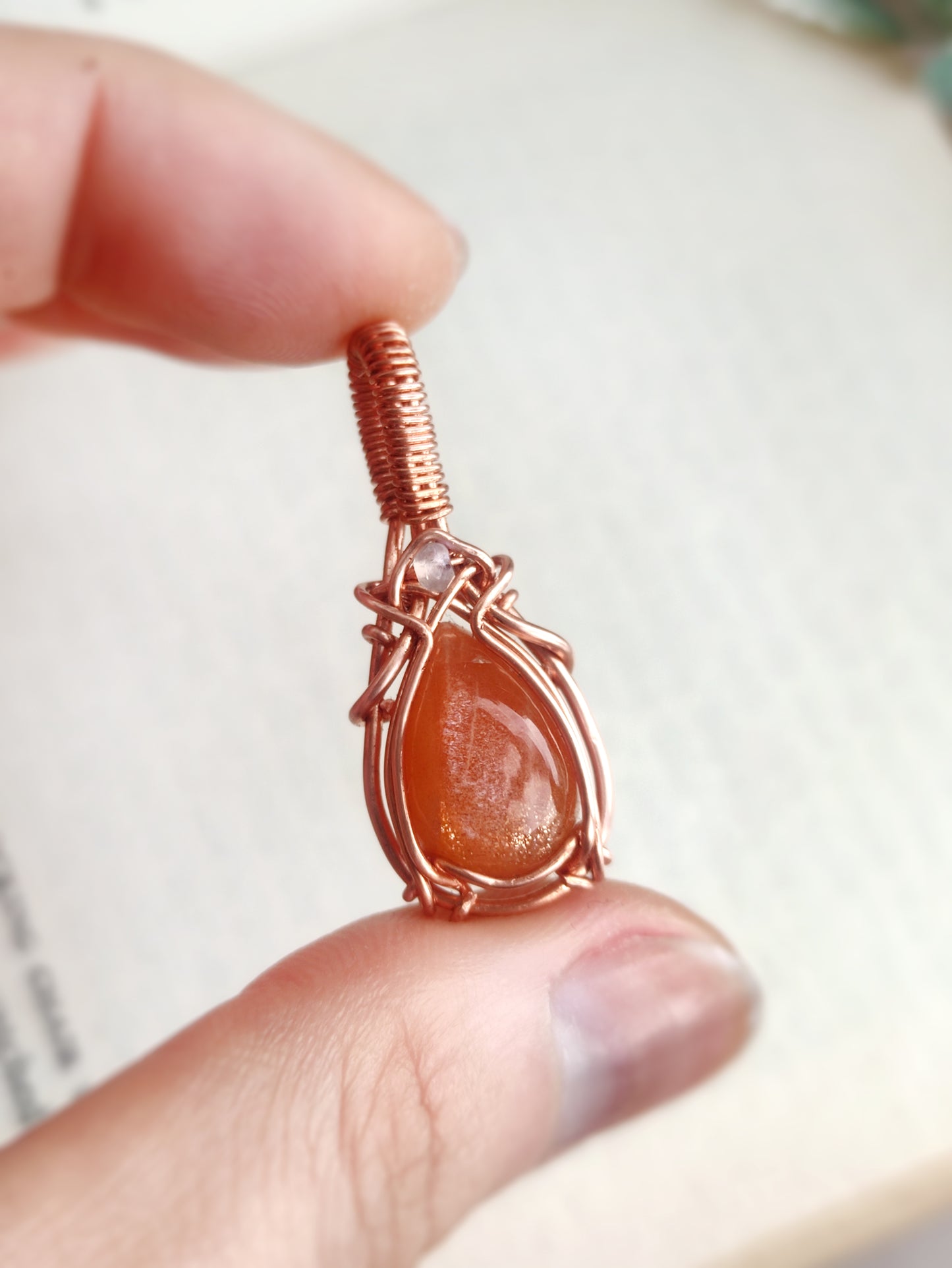 Sunstone Princess Pendant in Solid Copper