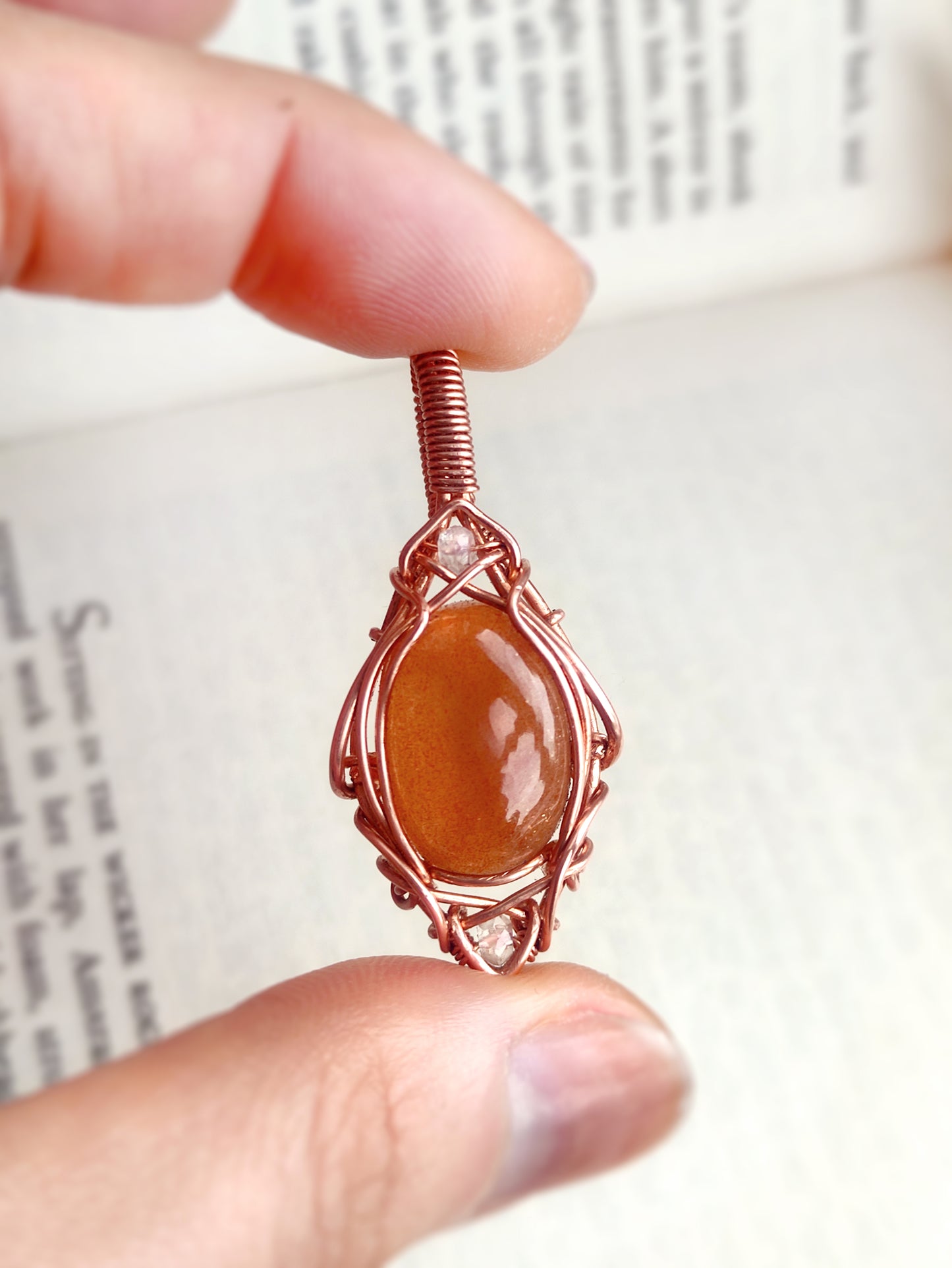 Sunstone Queen Pendant in Solid Copper