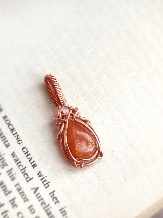 Sunstone Princess Pendant in Solid Copper