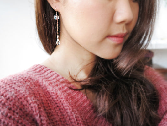 Handmade Czech Glass Long Earrings 14K Gold Filled