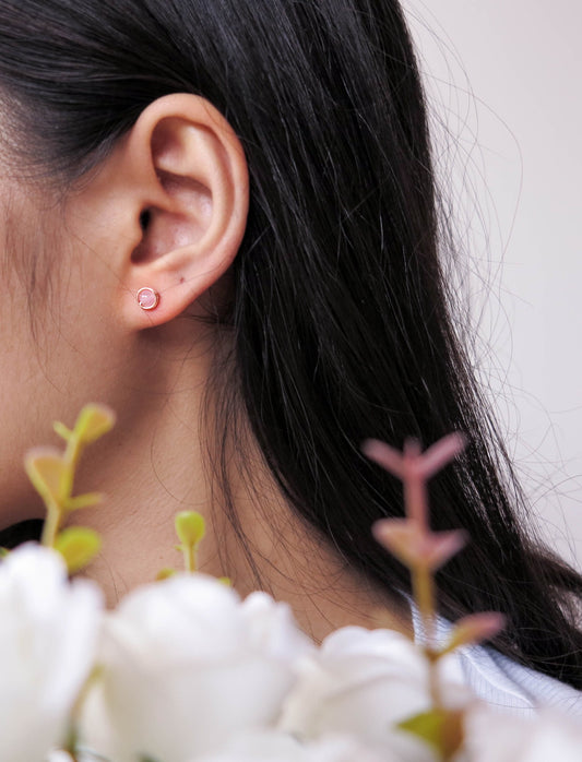 Rose Quartz Stud Earrings