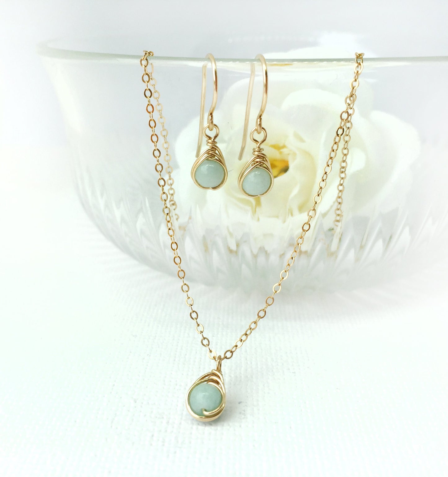 Tiny Amazonite Dangle Earrings