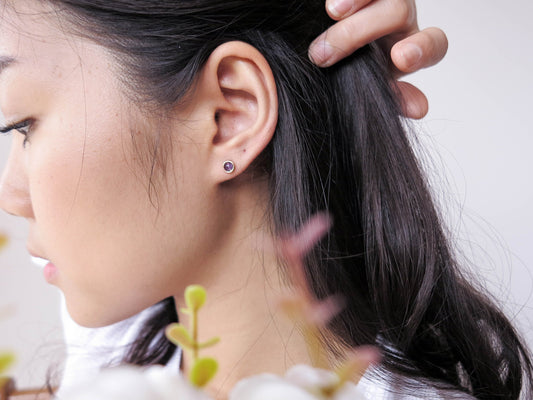 Amethyst Stud Earrings