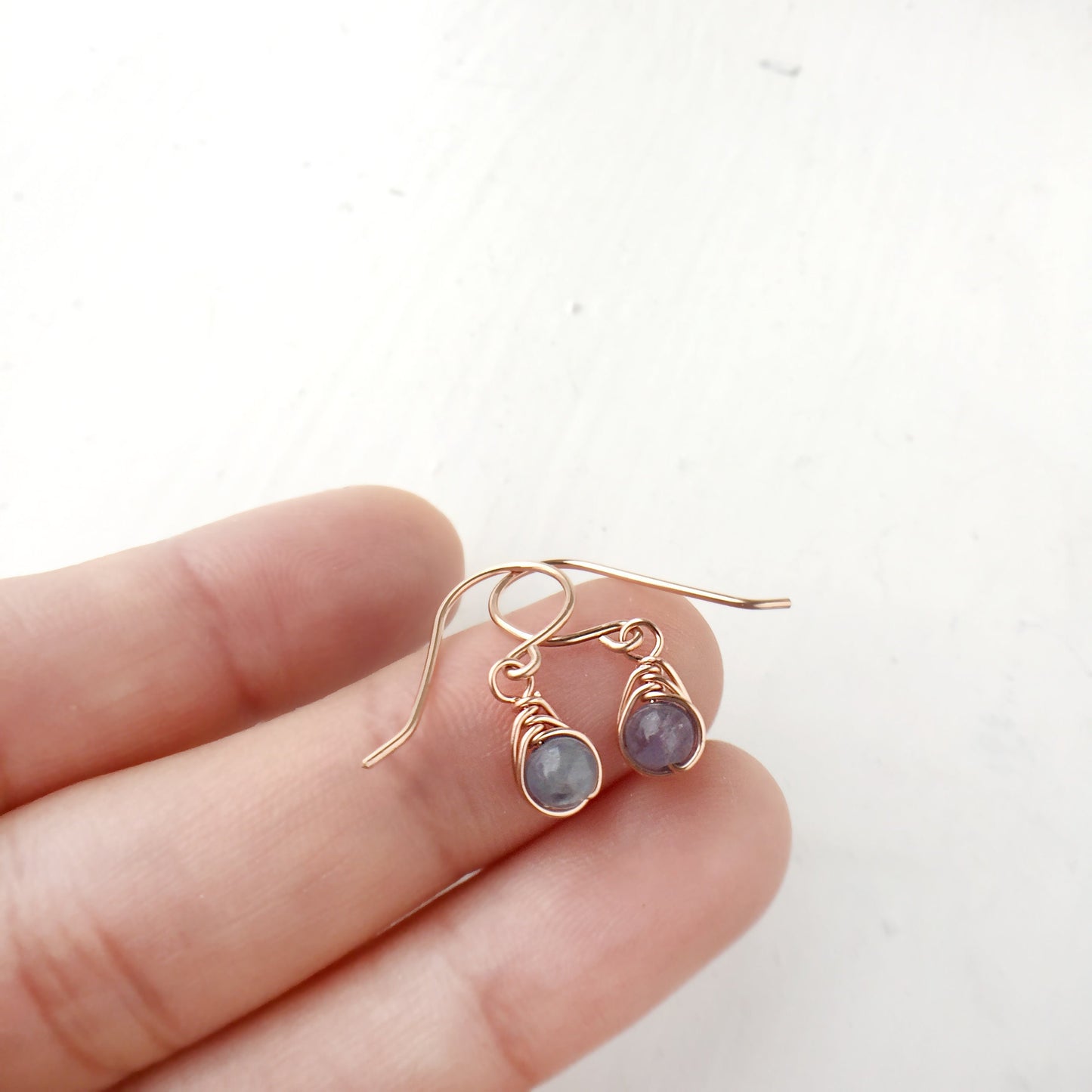 Tiny Tanzanite Dangle Earrings