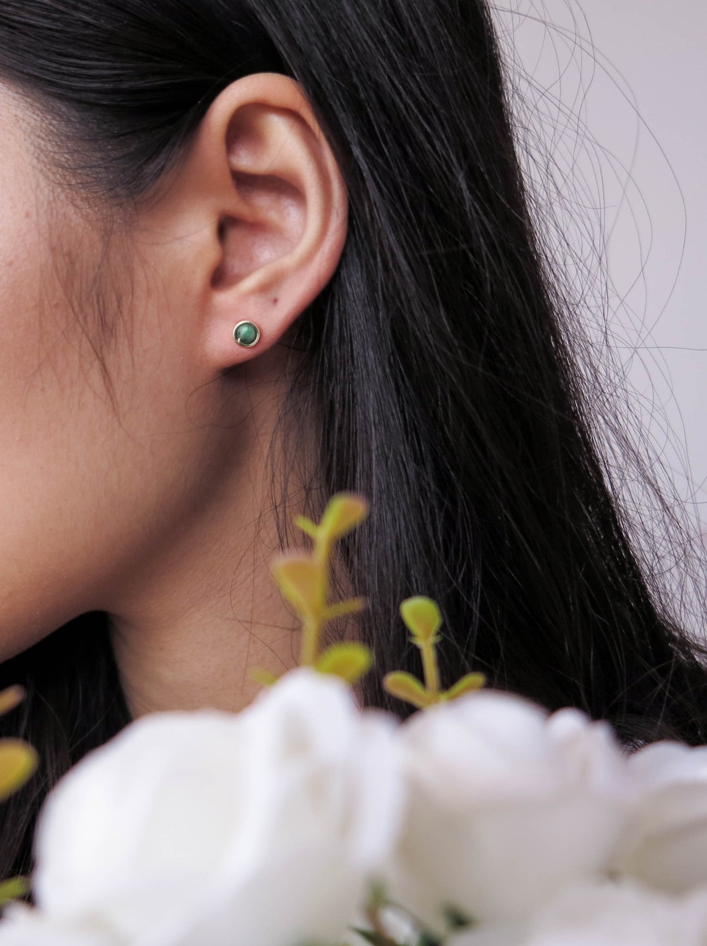 Tiny Emerald Stud Earrings in 14K Gold Filled