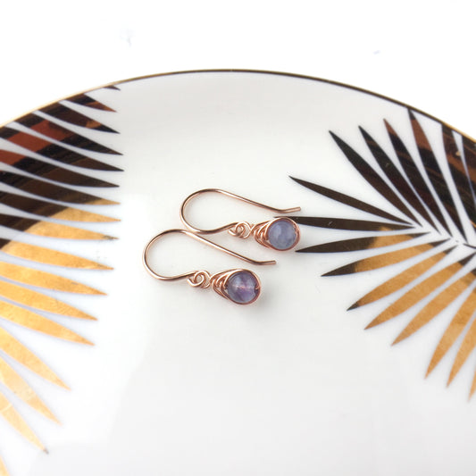 Tiny Tanzanite Dangle Earrings