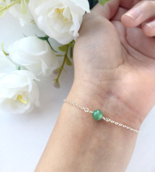 Delicate Jade Ball Chain Bracelet