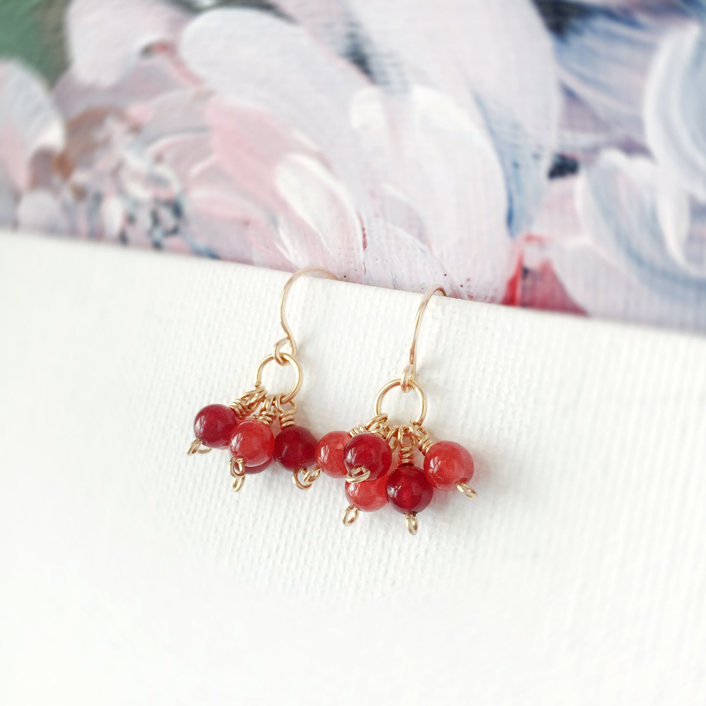 Ruby Cluster Earrings