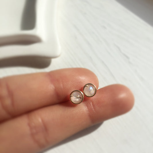 Moonstone Stud Earrings