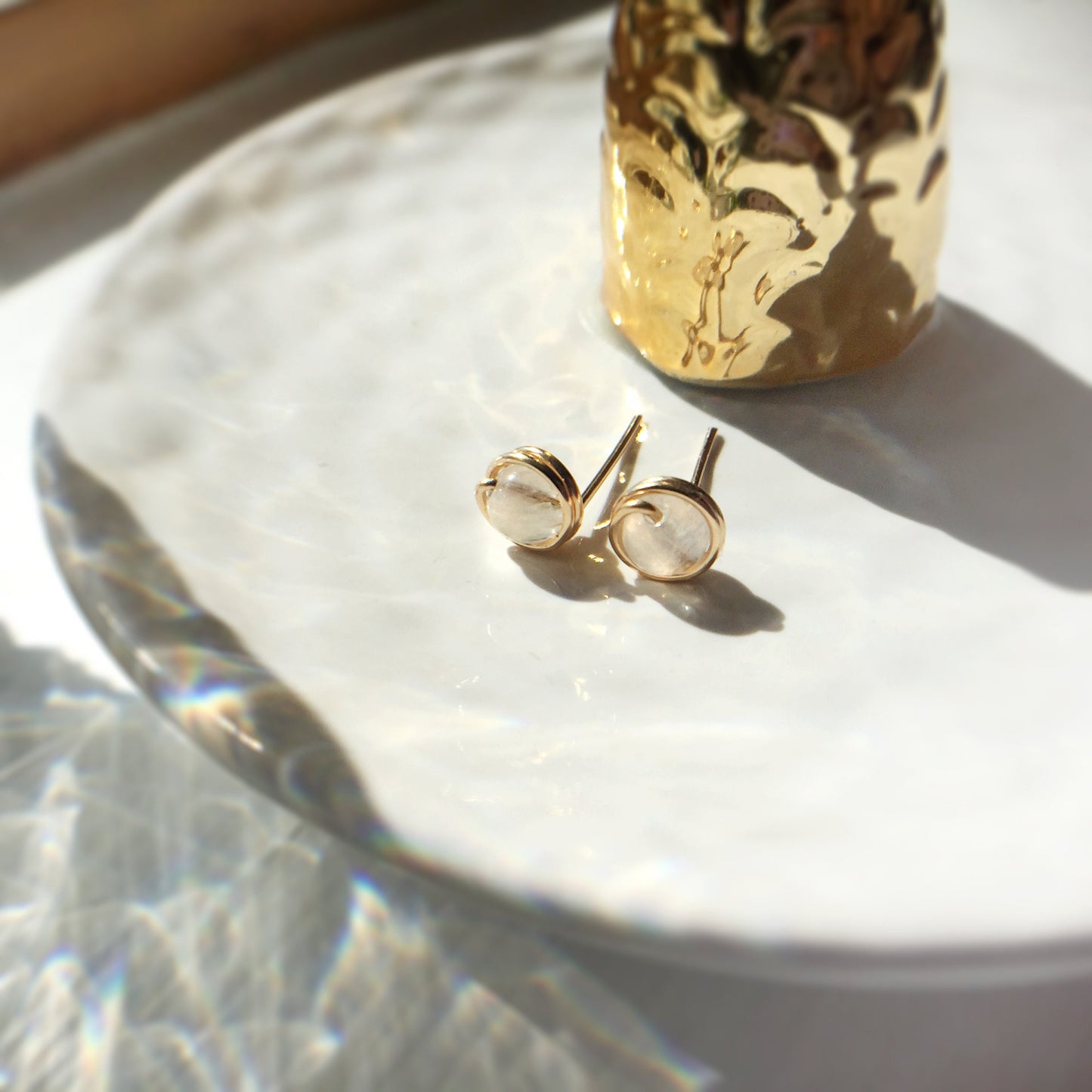 Moonstone Stud Earrings