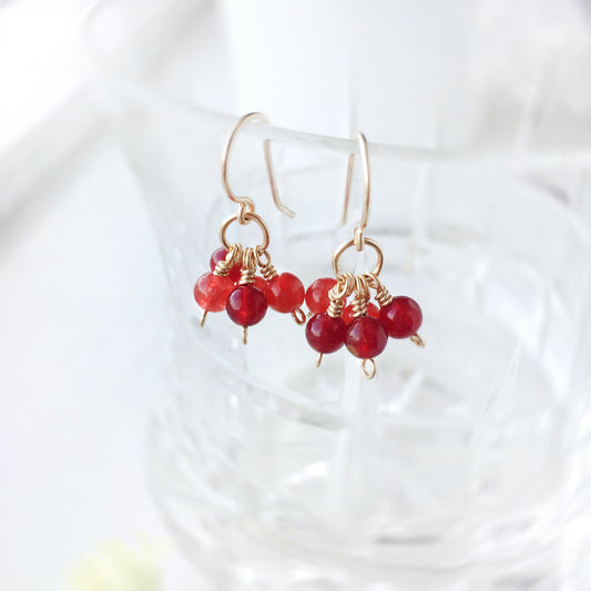Ruby Cluster Earrings
