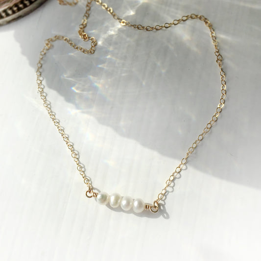 Minimalist Pearl Bar Necklace