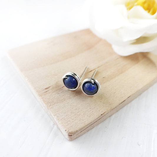 Lapis Lazuli Stud Earrings