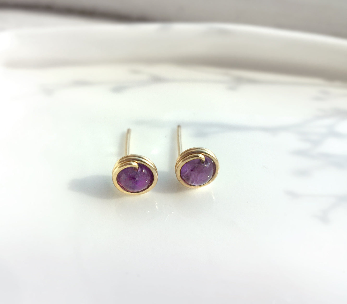 Amethyst Stud Earrings