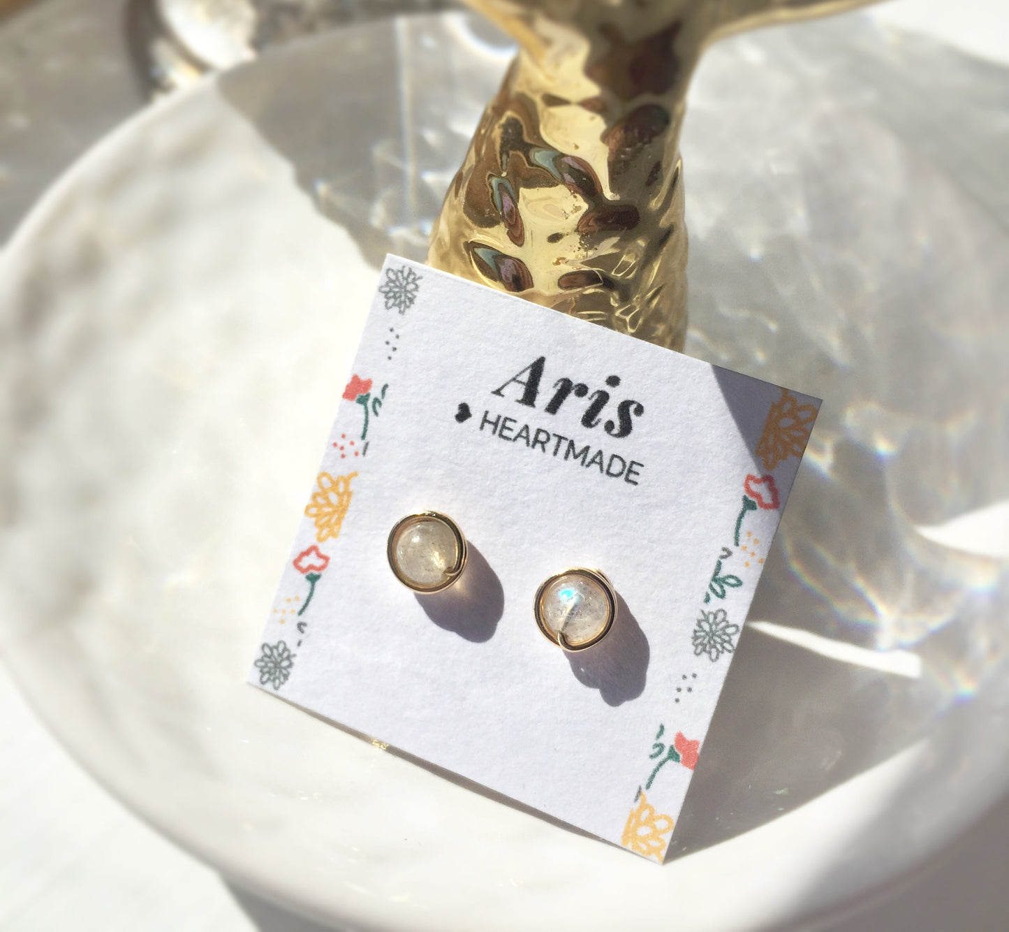 Labradorite Tiny Stud Earrings