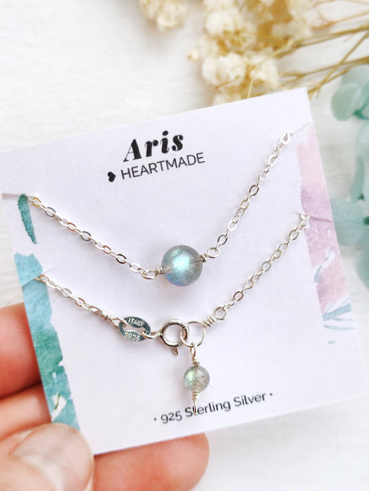 Delicate Labradorite Ball Bracelet