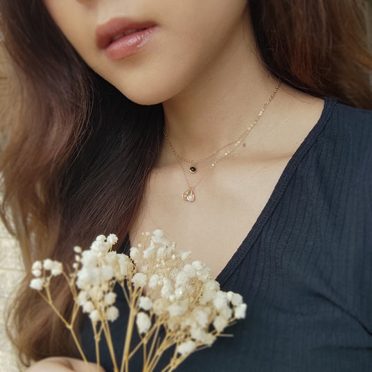 Dainty Moonstone & Sunstone Necklace