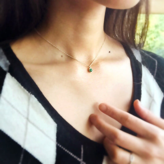 Dainty Green Jade Necklace