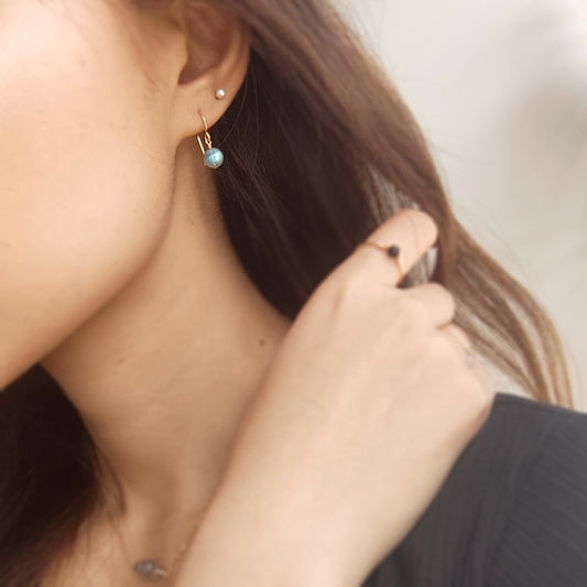 Labradorite Ball Dangle Earrings