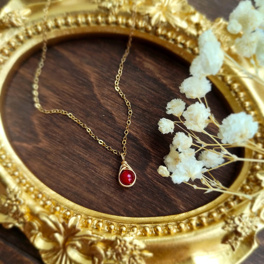 Dainty Ruby Necklace