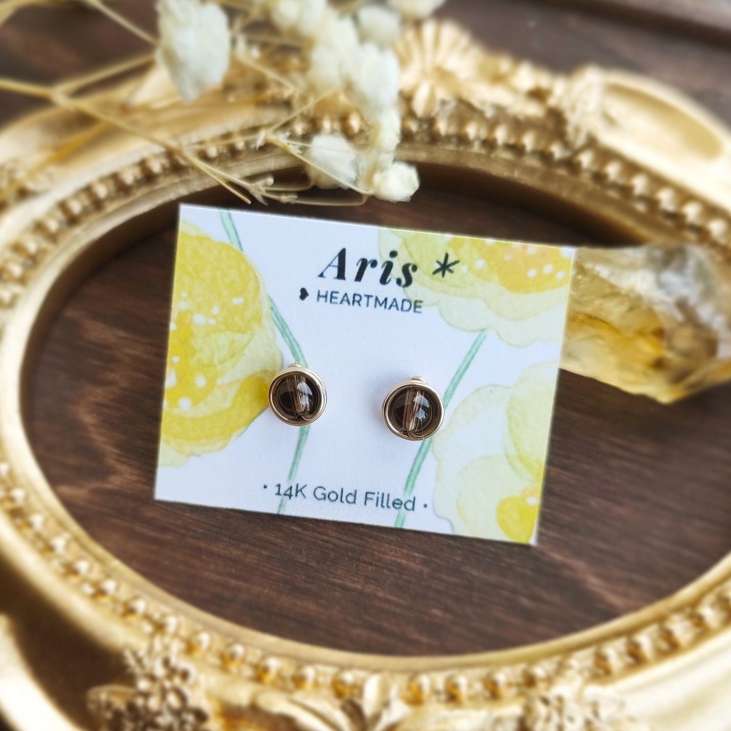 Smoky Quartz Stud Earrings