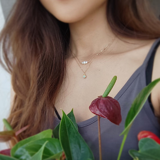 Dainty Aquamarine Necklace