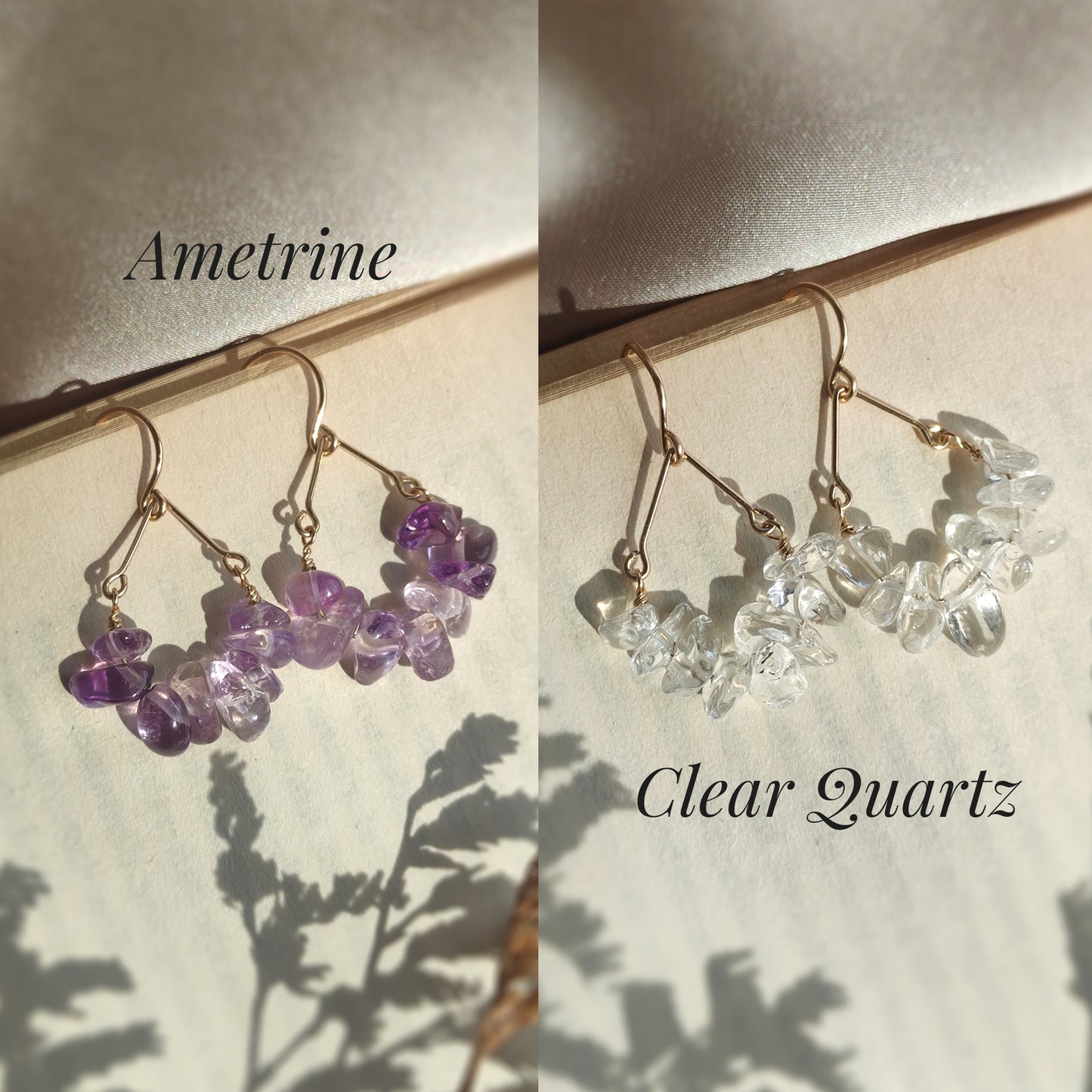 Minimalist Crystal Teardrop Earrings 14K Gold Filled