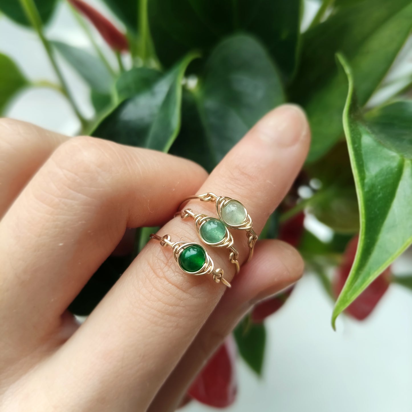 Light Green Jade Eye Ring