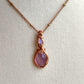 Mini Amethyst & Opalite Swirly Pendant Necklace in Copper