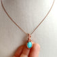 Mini Blue Amazonite Pendant Necklace in Copper