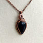 Black Onyx Teardrop Pendant Necklace in Copper