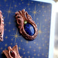 Mini Lapis Lazuli Wire Weave Pendant Necklace in Copper