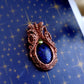 Mini Lapis Lazuli Wire Weave Pendant Necklace in Copper