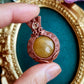 Yellow Jade and Citrine Wire Wrapped Copper Pendant