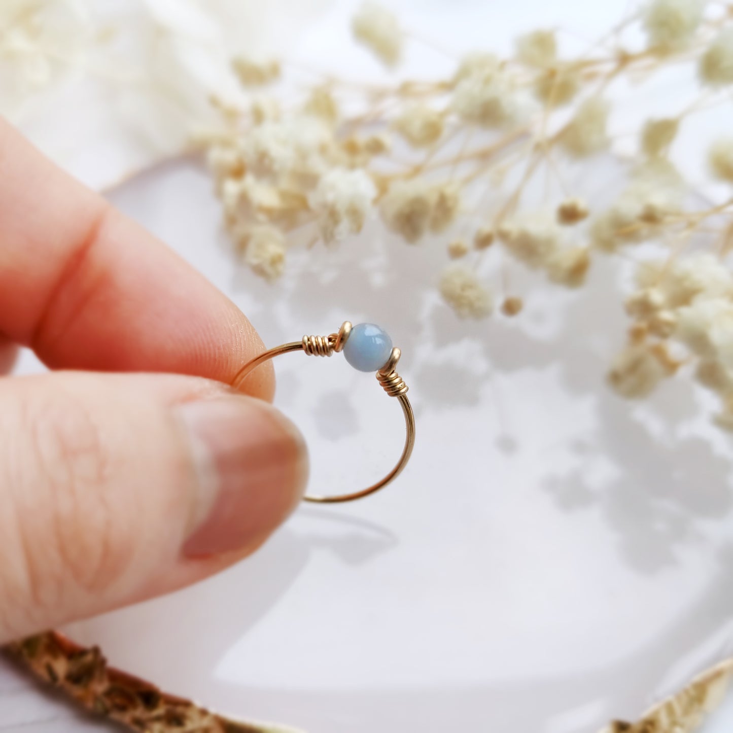 Blue Angelite Ring