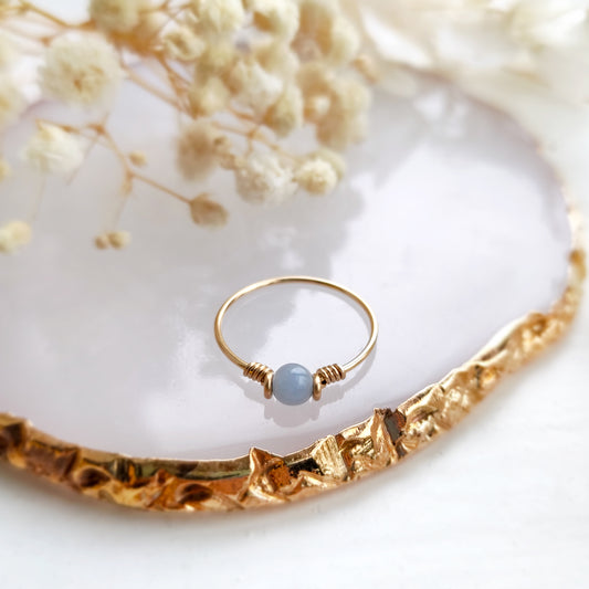 Blue Angelite Ring