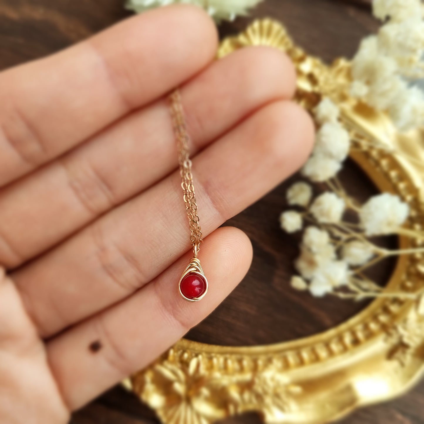 Ruby Earrings and Necklace Set, July Birthstone Gift