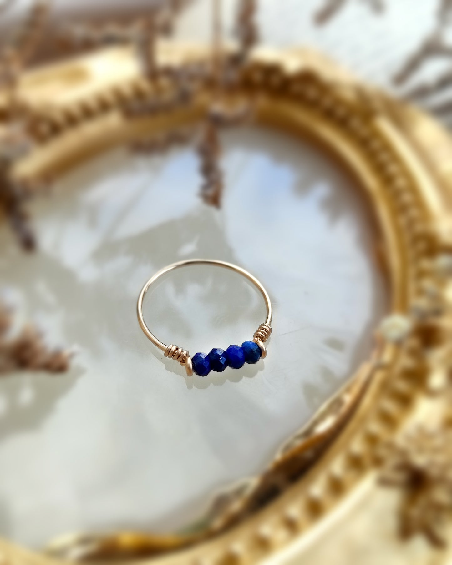 Dainty Raw Lapis Lazuli Ring