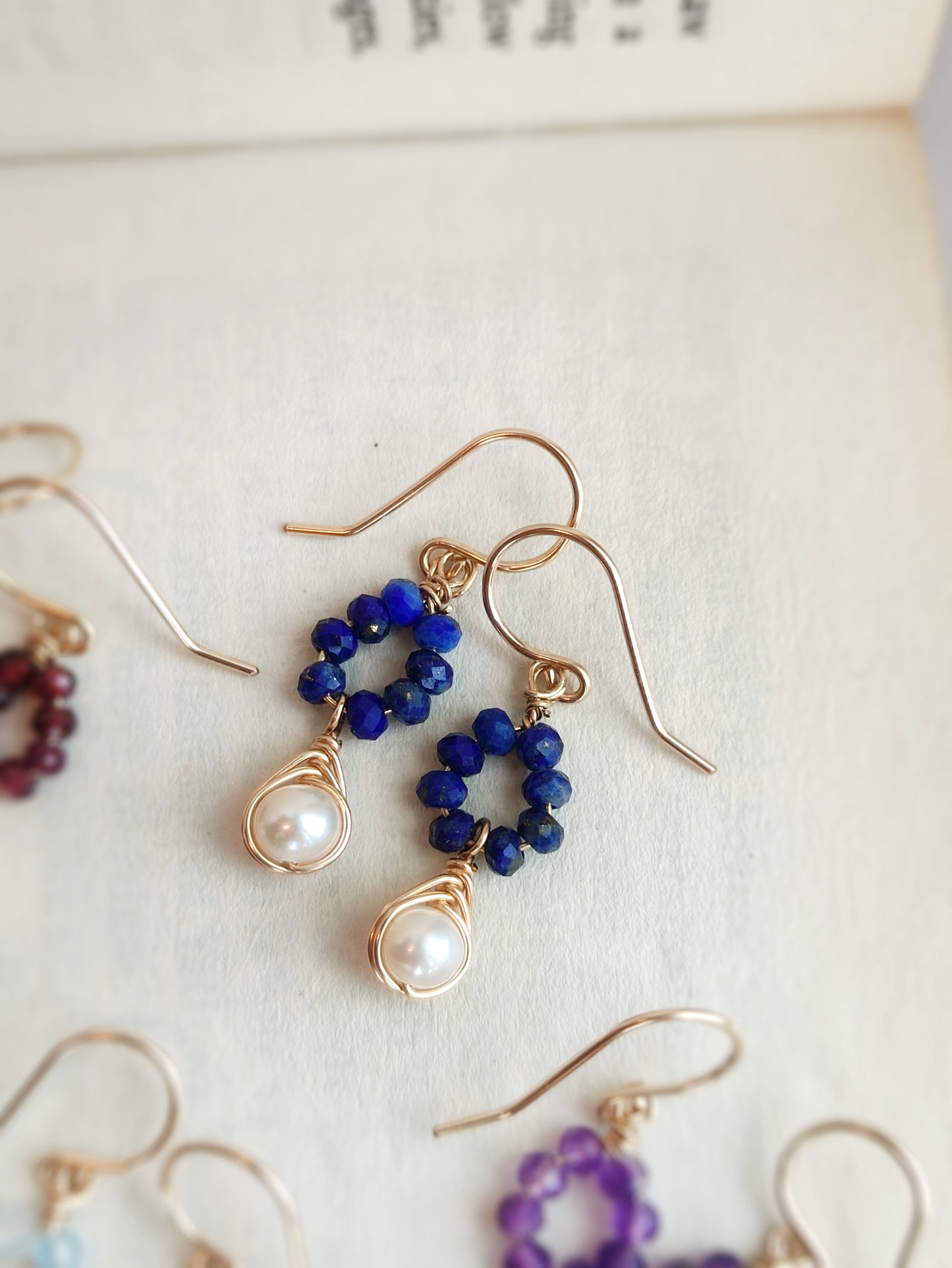 CIARA Lapis Lazuli and Pearl Dangle Earrings