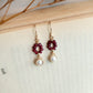 CIARA Crystal and Pearl Dangle Earrings, 14K Gold Filled